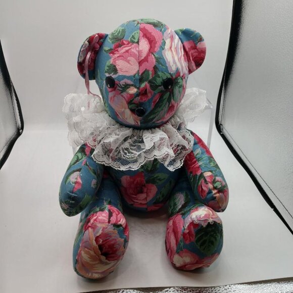 Vintage Hand Made Floral Teddy Bear - Picture 7 of 7
